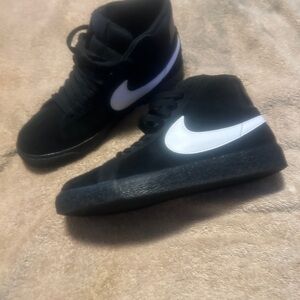 Black and White High-Top Sneakers